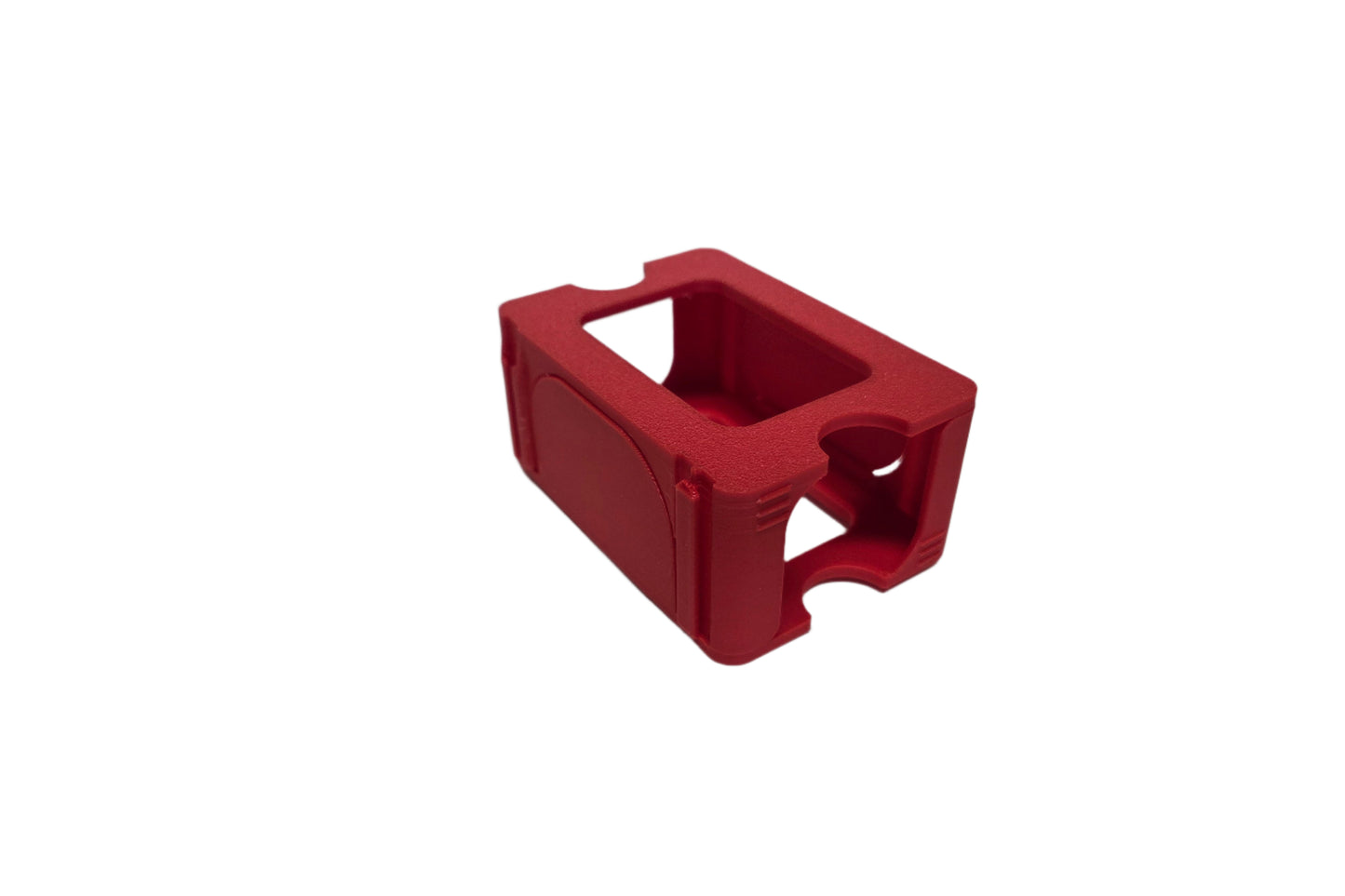 Red rectangle deck box on a white background