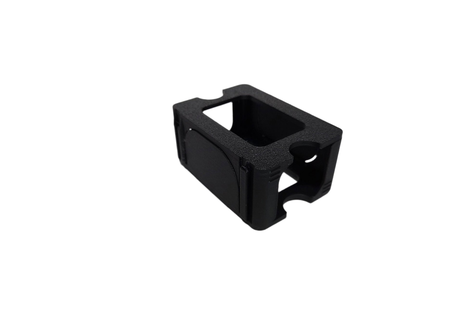 Black rectangle deck box on a white background