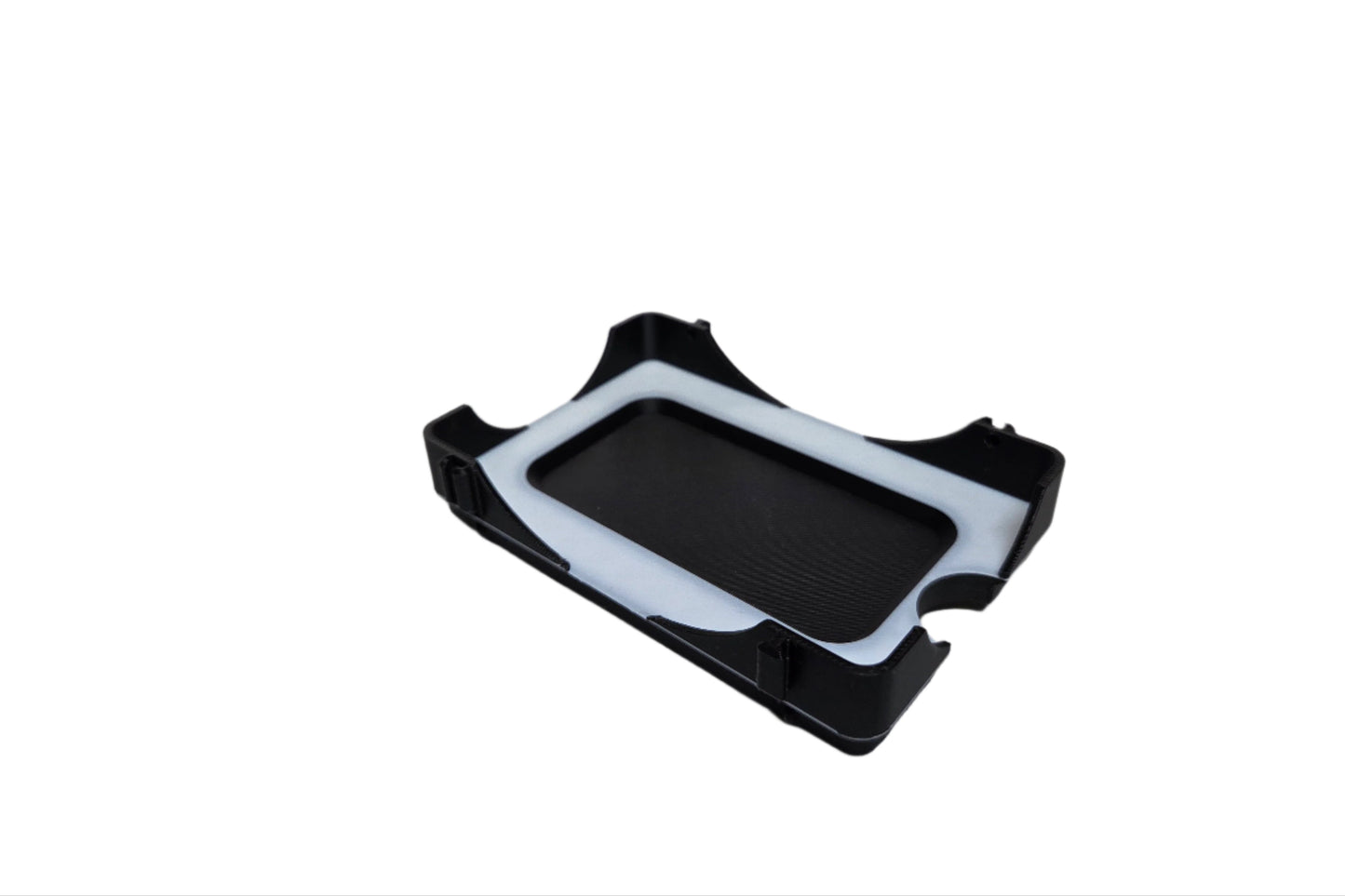 Black and white tray on a white background